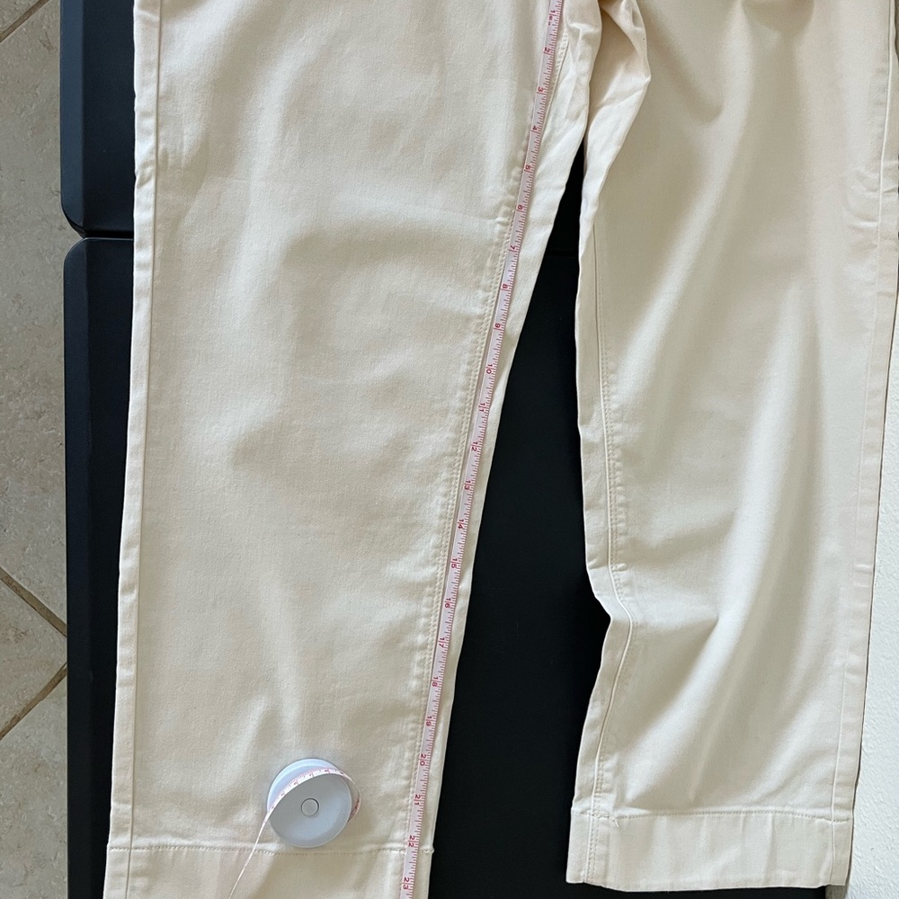 NWT LOFT Cream Straight High Rise LP Cropped Ankle Pants Petite Size 8 (1-053) - Picture 7 of 9